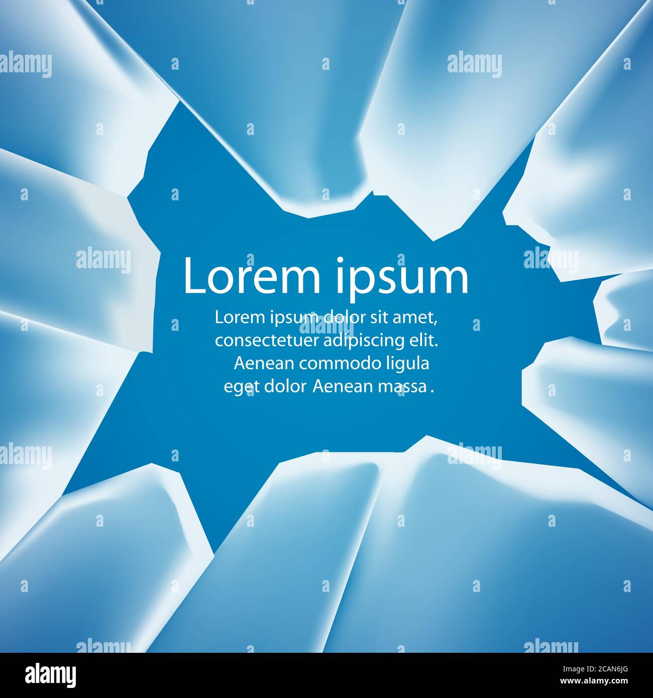 Illustration vectorielle avec un cassé en fragments verre transparent et place pour le texte. Élément pour les présentations, les bannières et votre créativité Illustration de Vecteur