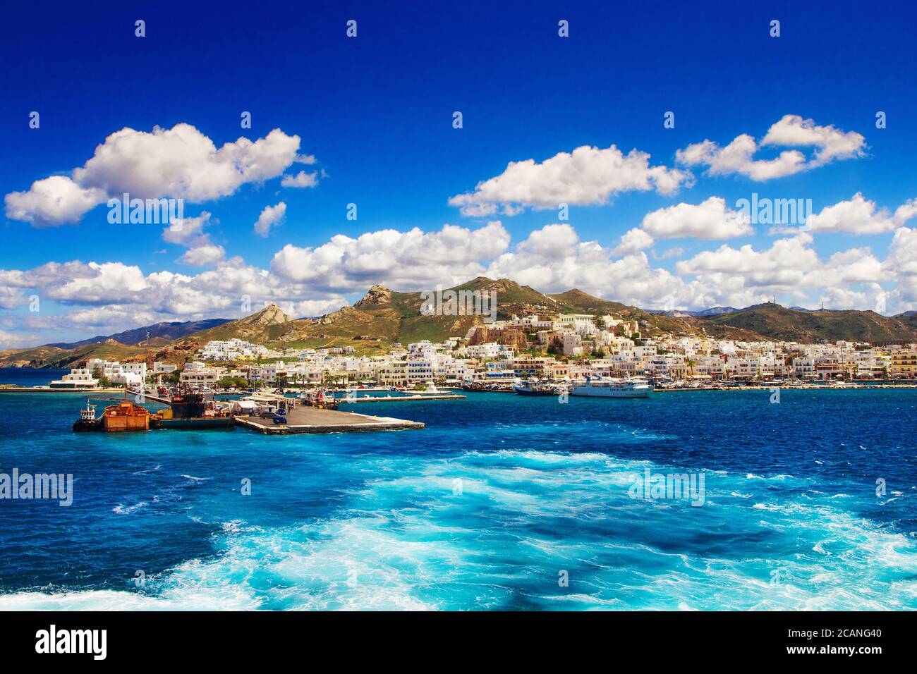 Port sur l'île de Naxos, Grèce Banque D'Images