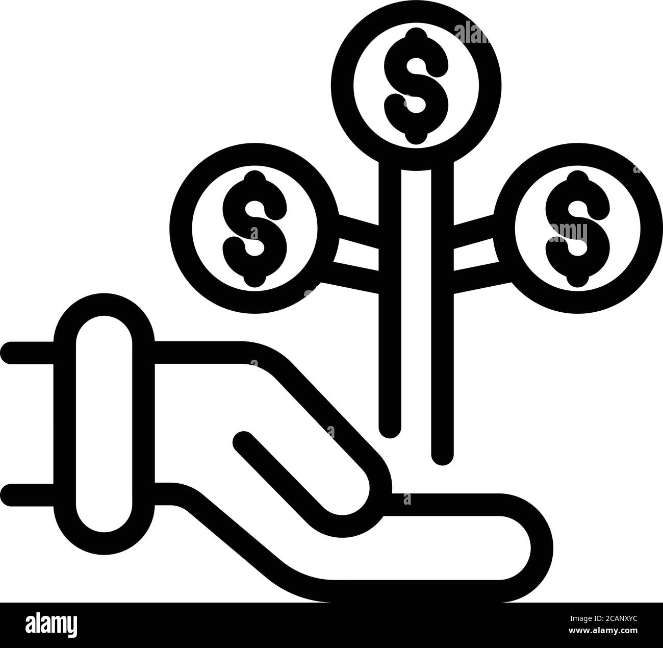 Icône de support financier, style de contour Illustration de Vecteur