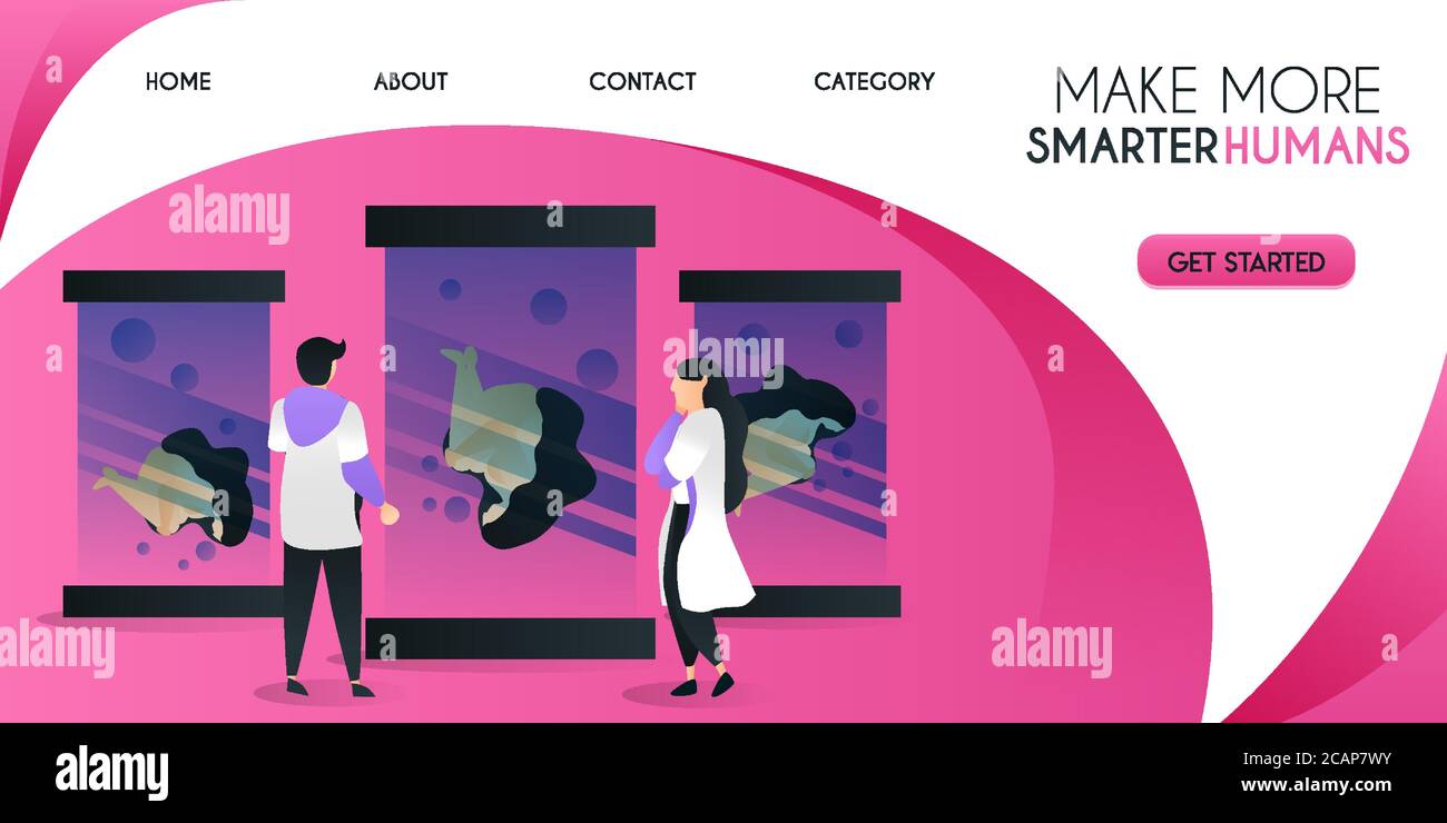 Un essaim de scientifiques qui sont en train de l'être humain plus intelligent concept d'illustration vectorielle, peut être utiliser pour la présentation de l'interface utilisateur web, bannière, ux, landing page Illustration de Vecteur