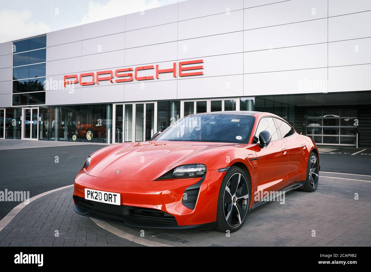 Concessionnaire Porsche Preston, Lancashire, Royaume-Uni. Banque D'Images