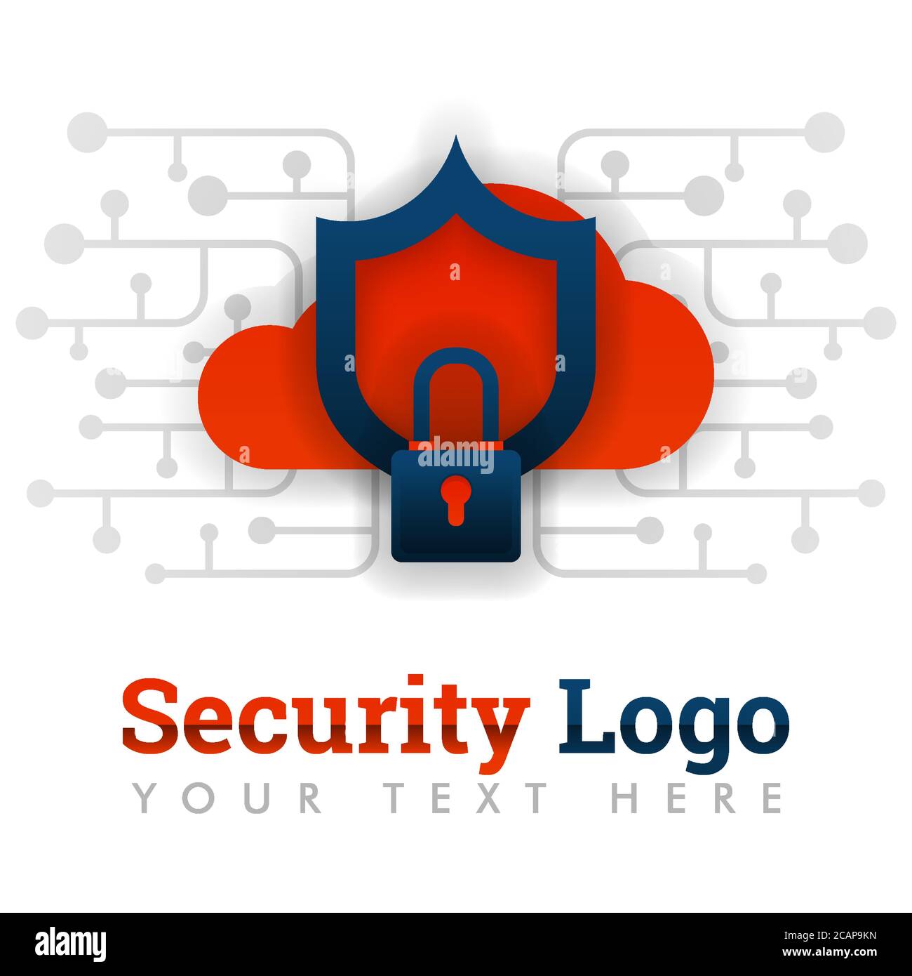 Modèle de logo de sécurité pour le stockage dans le cloud, le réseau, Internet, les logiciels, la technologie, la sécurité wifi, le piratage, la protection en ligne, la livraison, le commerce électronique Illustration de Vecteur