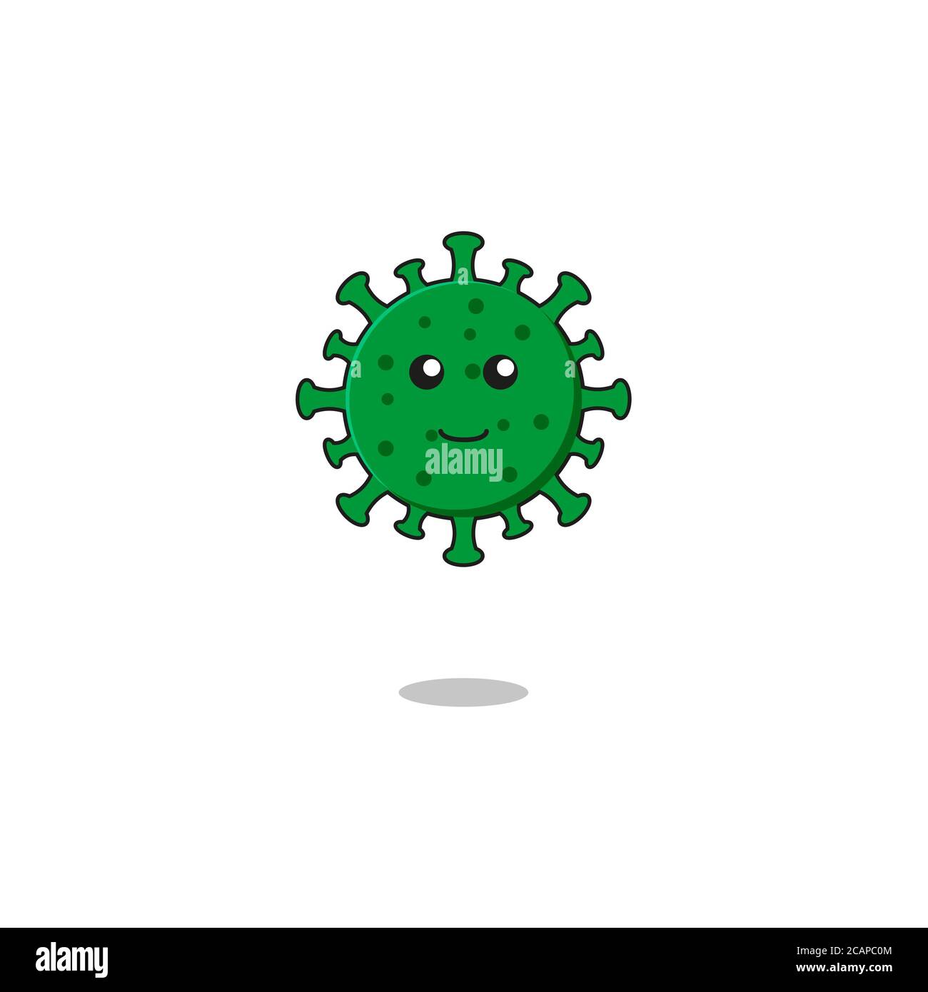 Mignon virus Mascot caractère.Illustration isolé sur fond blanc. Banque D'Images