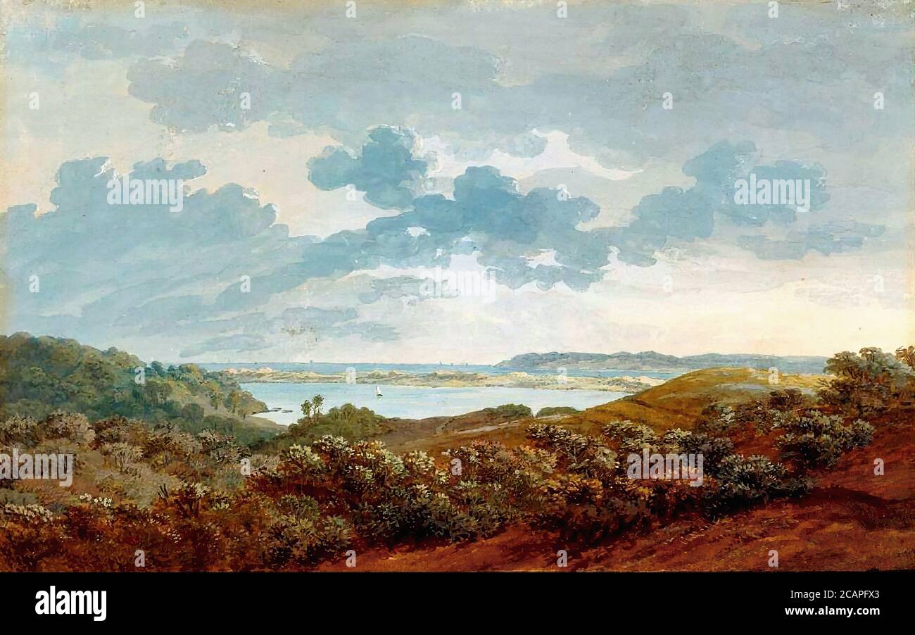 Friedrich Caspar David - Paysage sur Rügen avec Baie - Ecole allemande - 19ème et début du 20ème siècle Banque D'Images