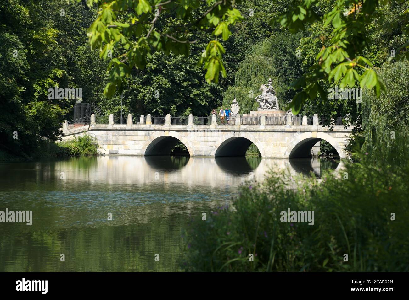 Jardins et parc Lazienki dans le centre de Varsovie en Pologne Banque D'Images