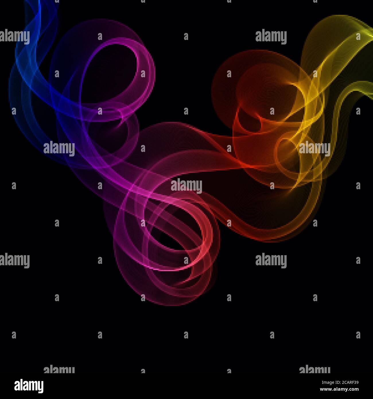 Flux de vagues coloré. Arrière-plans vectoriels sombres pour une onde lisse Illustration de Vecteur