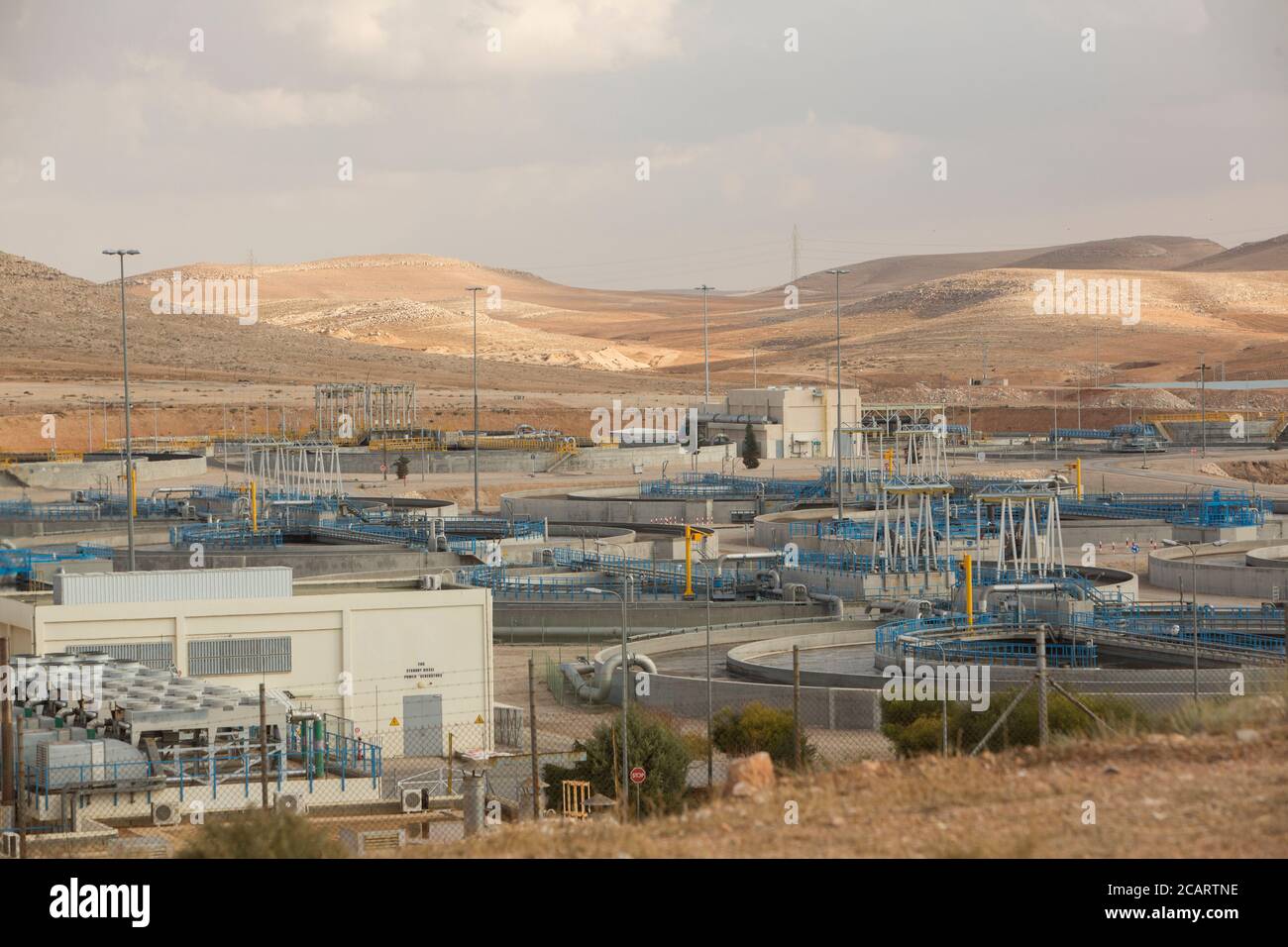 L'usine de traitement des eaux usées AS-Samra à Zarqa, en Jordanie. Banque D'Images