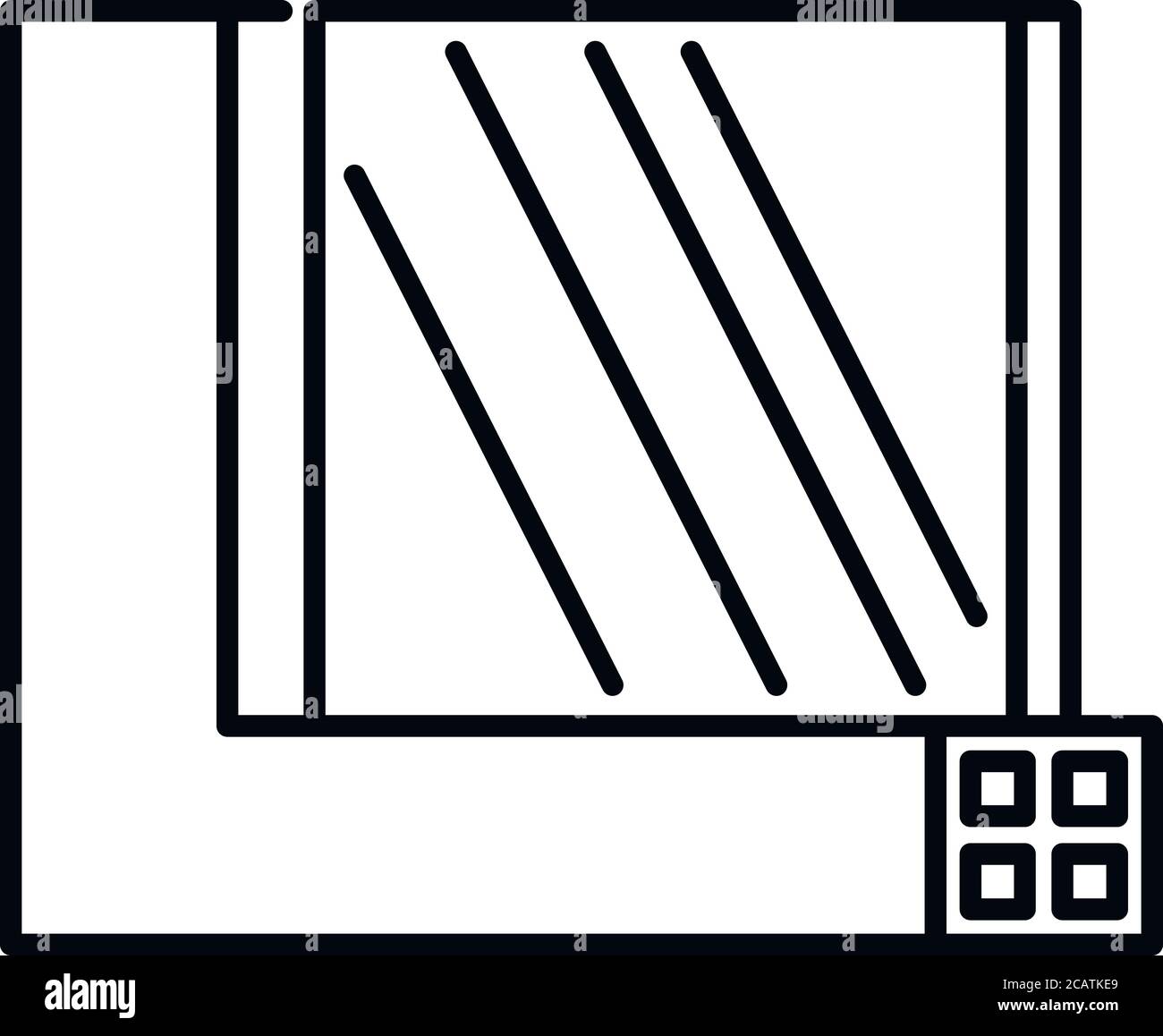 Icône de la section Windows. Icône de vecteur de section de fenêtres de contour pour la conception Web isolée sur fond blanc Illustration de Vecteur