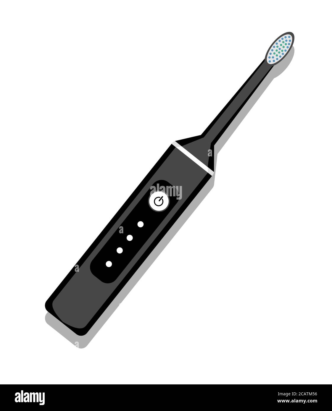 Icône de brosse à dents électrique isolée sur fond blanc. Élément de nettoyage des dents. Illustration de l'équipement dentaire. Outil d'entretien des dents Vector à plat Illustration de Vecteur