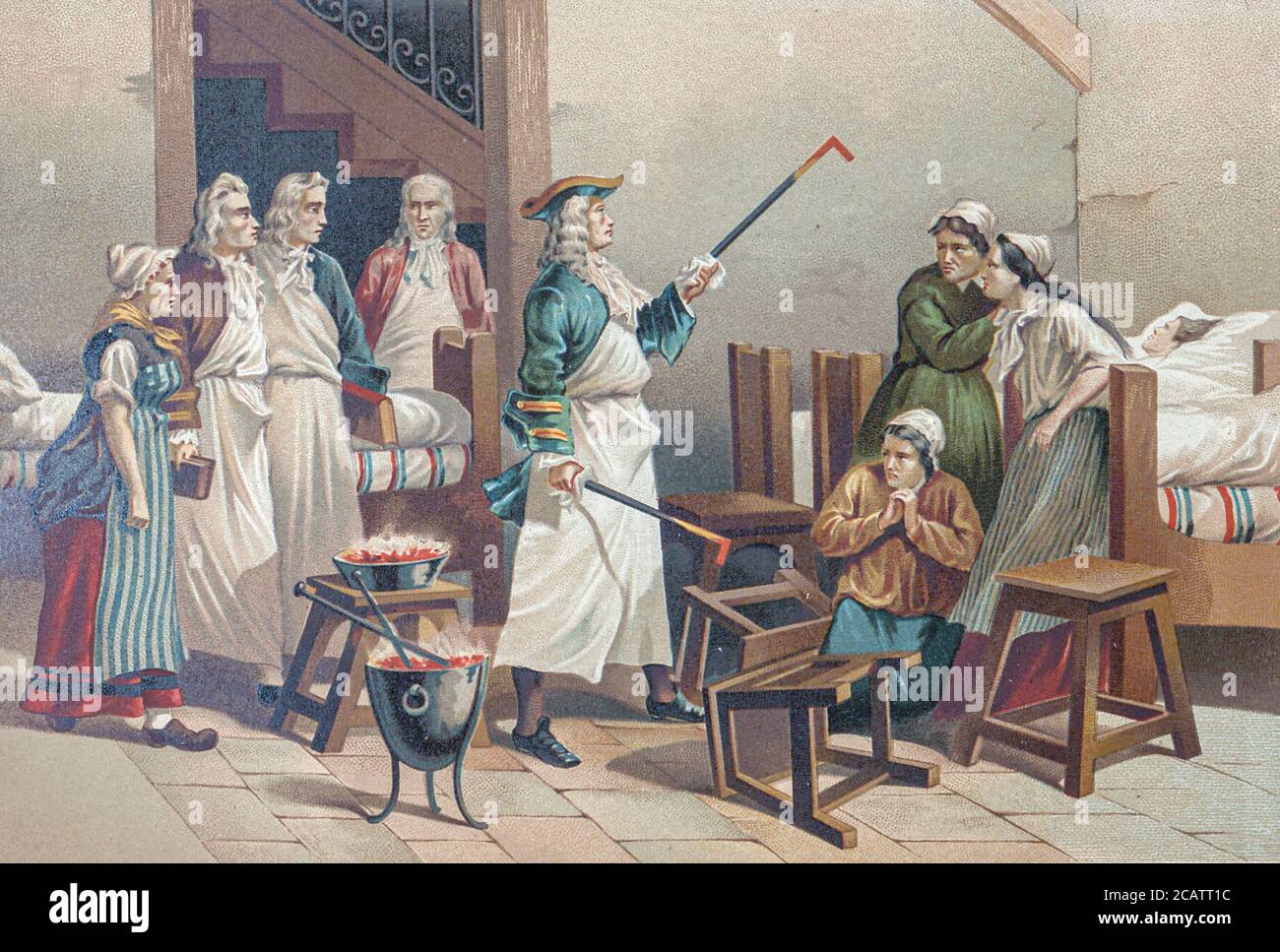 Boerhaave et les femmes hystériques de l'hôpital Leyden [Boerhaave y Las Mujeres Histericas del Hospital de leyden] Herman Boerhaave (31 décembre 1668 – 23 septembre 1738) était un botaniste néerlandais, chimiste, humaniste chrétien et médecin de renommée européenne. Il est considéré comme le fondateur de l'enseignement clinique et de l'hôpital universitaire moderne et est parfois appelé « le père de la physiologie », Boerhaave a introduit l'approche quantitative en médecine. Du livre la ciencia y sus hombres : vidas de los sabios ilutres desde la antigüedad hasta el siglo XIX T. 3 [Science et ses hommes: l Banque D'Images