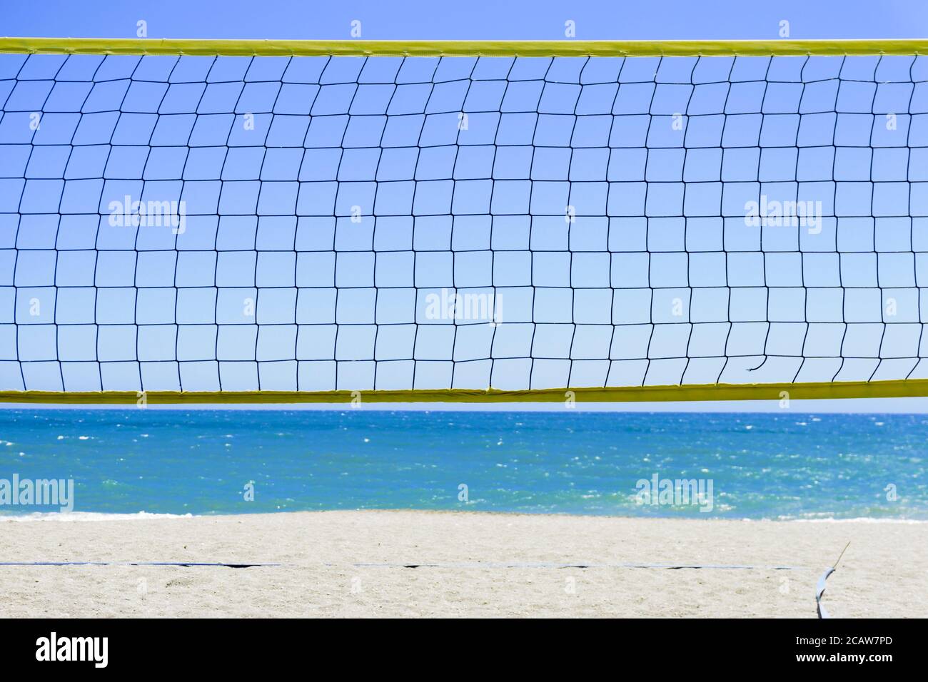Filet de Beach-volley à Malaga. Andalousie, Espagne Banque D'Images