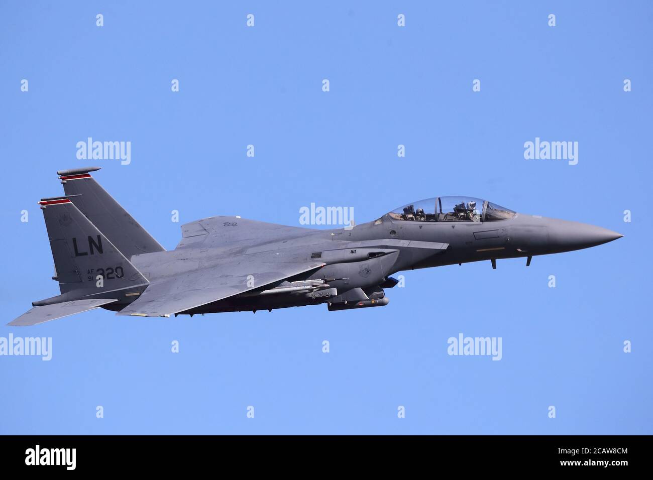 US Air Force McDonnell Douglas F-15 Eagle de la 48e aile Fighter pratiquant à RAF Lakenheath, Suffolk, Royaume-Uni Banque D'Images