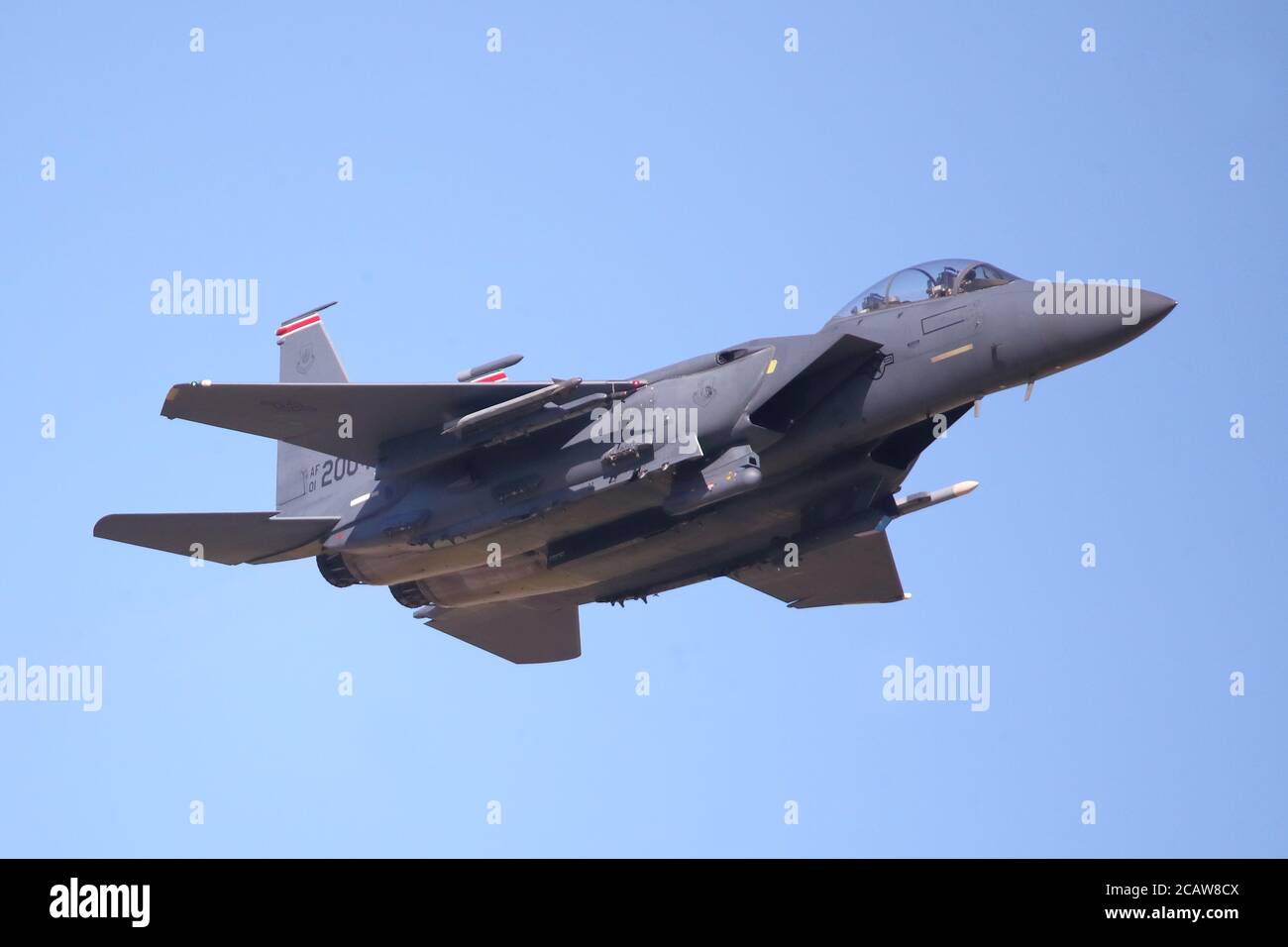 US Air Force McDonnell Douglas F-15 Eagle de la 48e aile Fighter pratiquant à RAF Lakenheath, Suffolk, Royaume-Uni Banque D'Images