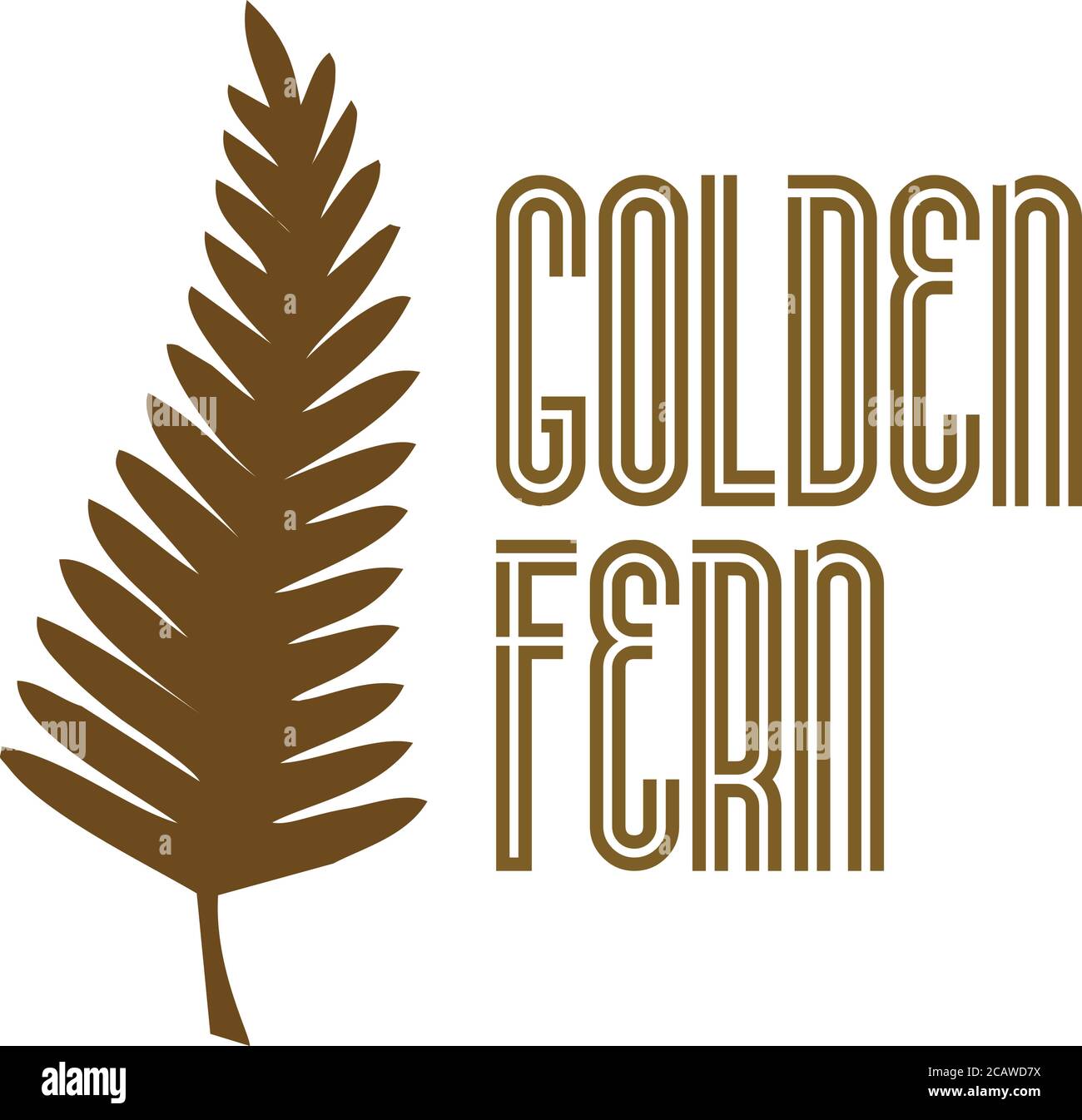 Logo Golden Fern Illustration de Vecteur