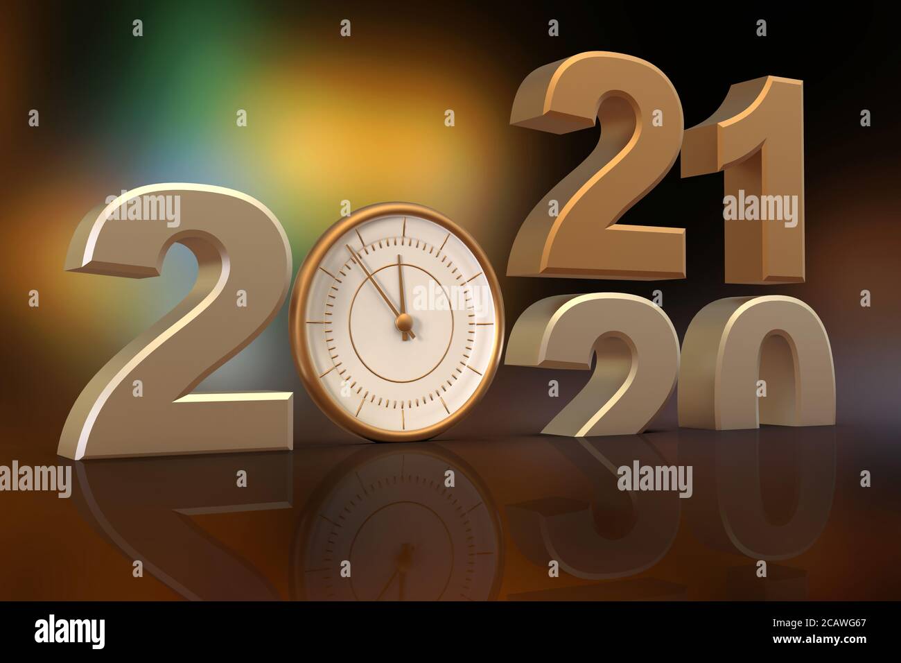 Bonne année 2021 - Illustration 3D Banque D'Images