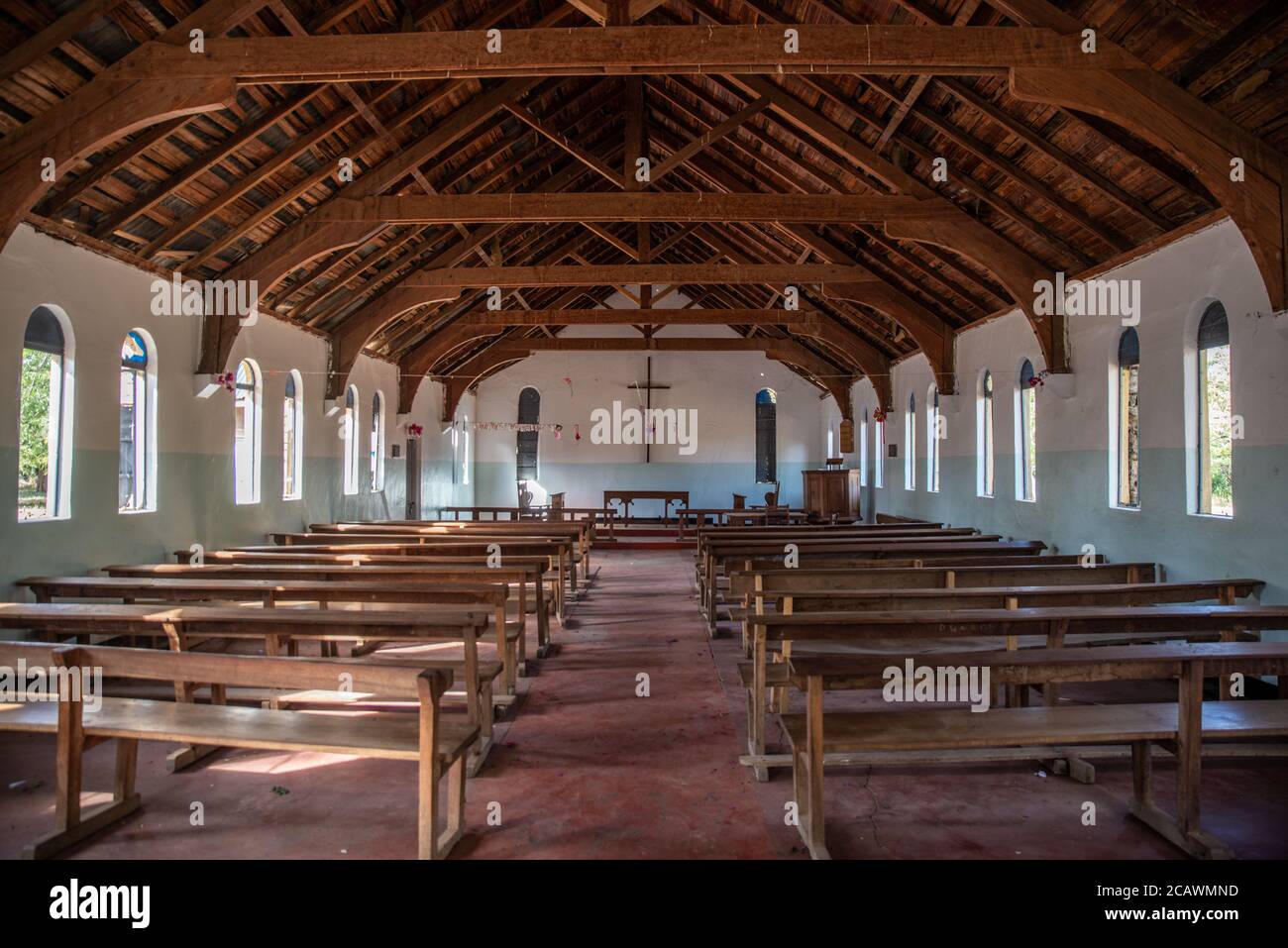 Une église catholique chrétienne dans la campagne, district de Moroto, Ouganda Banque D'Images