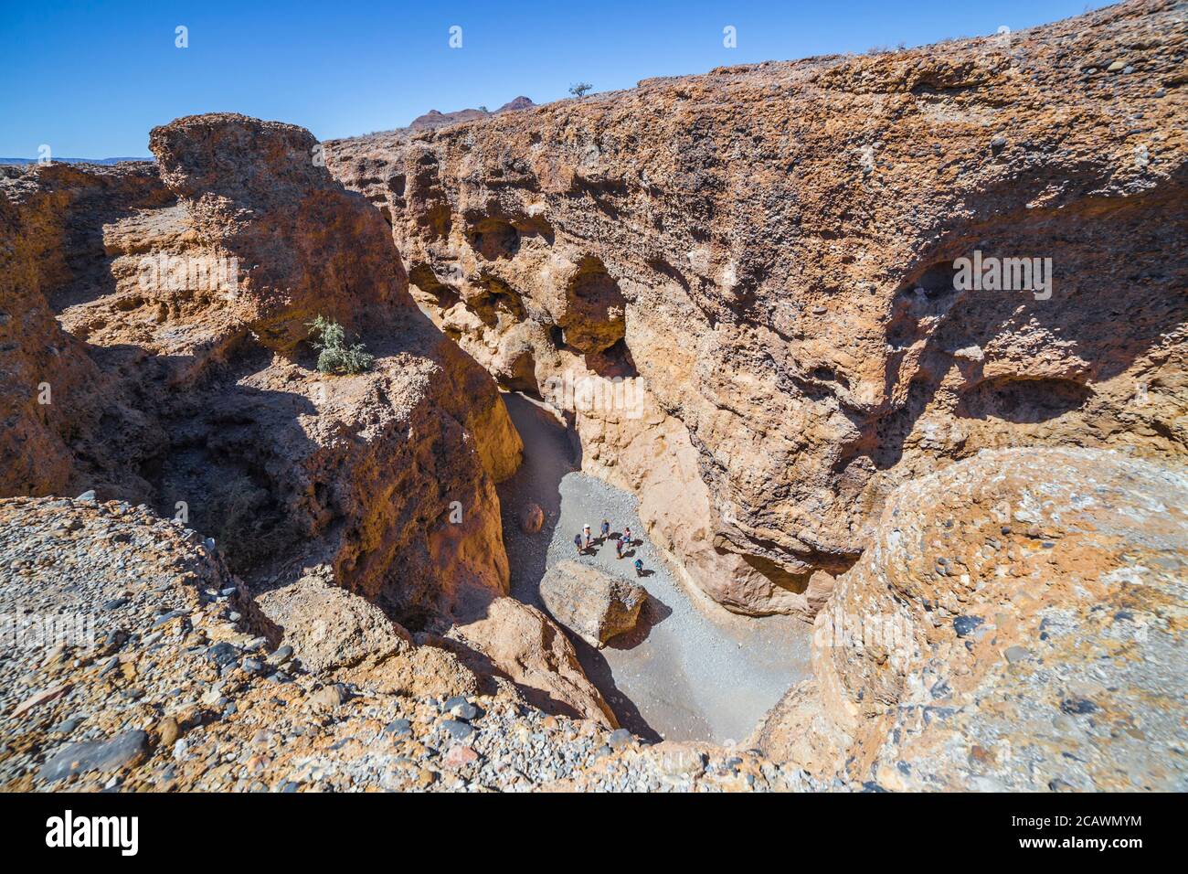 Vue sur le Sesriem Canyon, près de Sossusvlei, dans le parc national Namib-Naukluft de Namibie Banque D'Images