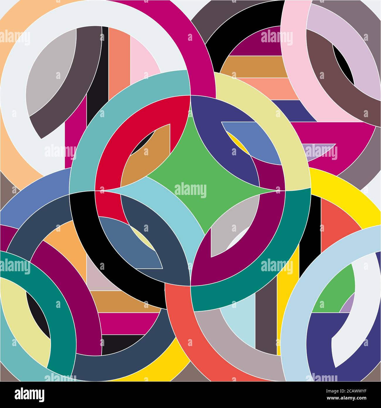 arrière-plan de cercle abstrait, style rétro, multicolore Illustration de Vecteur