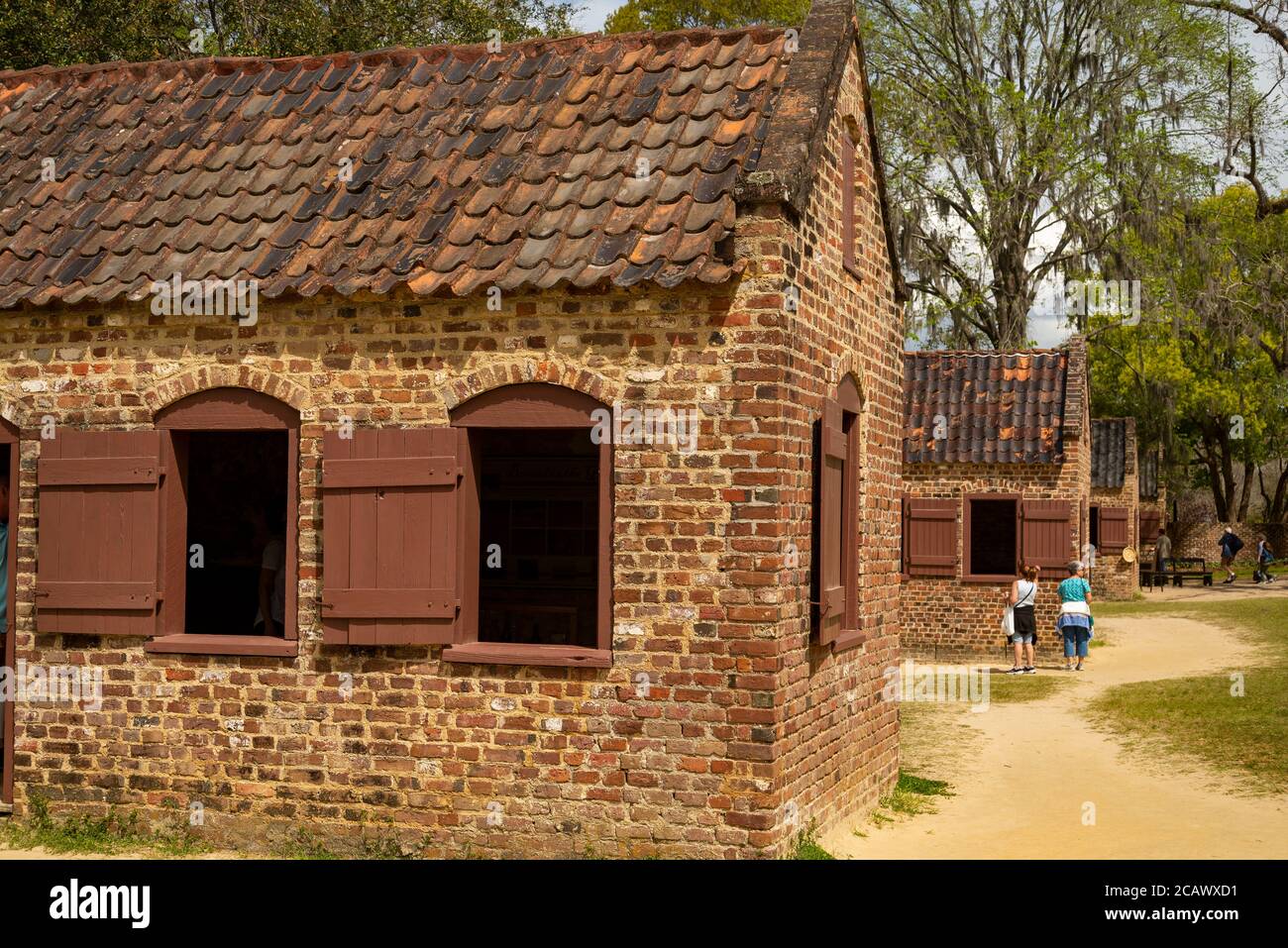 Slave's Quarters sur la plantation Boone Hall, Charleston, Caroline du Sud Banque D'Images
