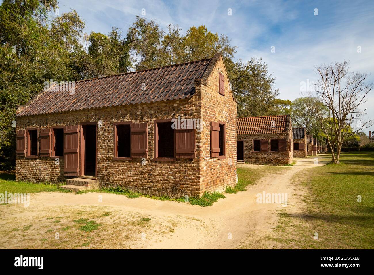 Slave's Quarters sur la plantation Boone Hall, Charleston, Caroline du Sud Banque D'Images