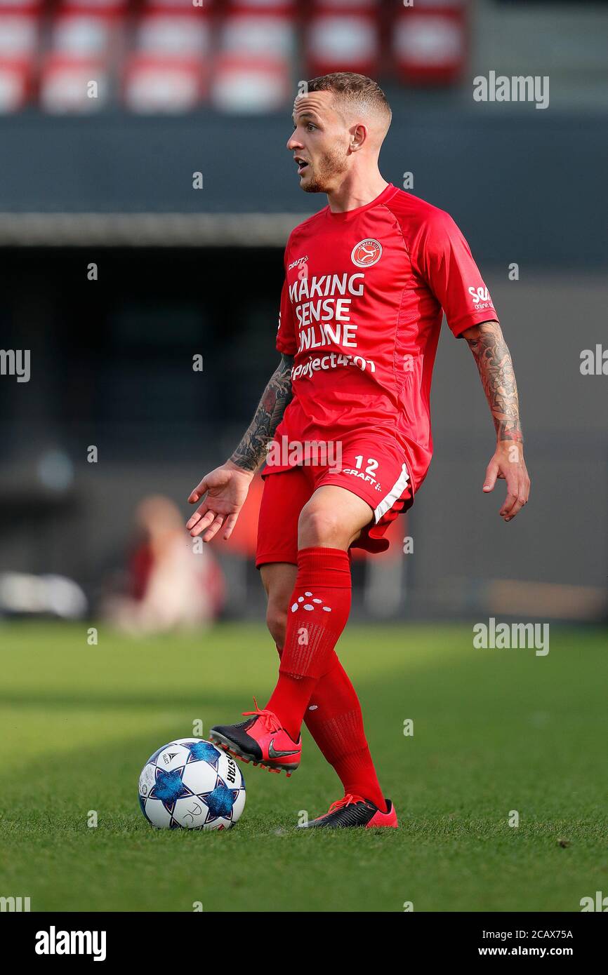 Enschede, pays-Bas. 08 août 2020. ALMERE, 08-08-2020, stade Yanmar, football, saison 2020/2021, pré saison amicale, joueur du FC de la ville d'Almere Thibaut Lesouy pendant le match Almere City - ADO Den Haag crédit: Pro Shots/Alamy Live News Banque D'Images