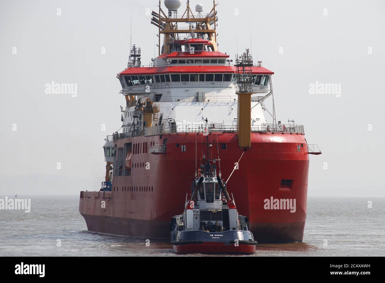 RSS Sir David Attenborough traverse River Mersey pour la première fois crédit Ian FairBrother/Alamy stock photos Banque D'Images