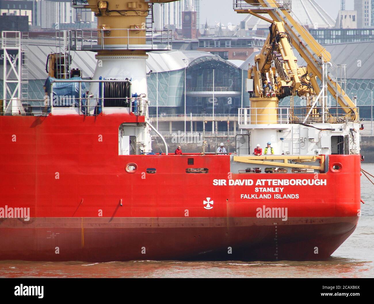 RSS Sir David Attenborough traverse River Mersey pour la première fois crédit Ian FairBrother/Alamy stock photos Banque D'Images