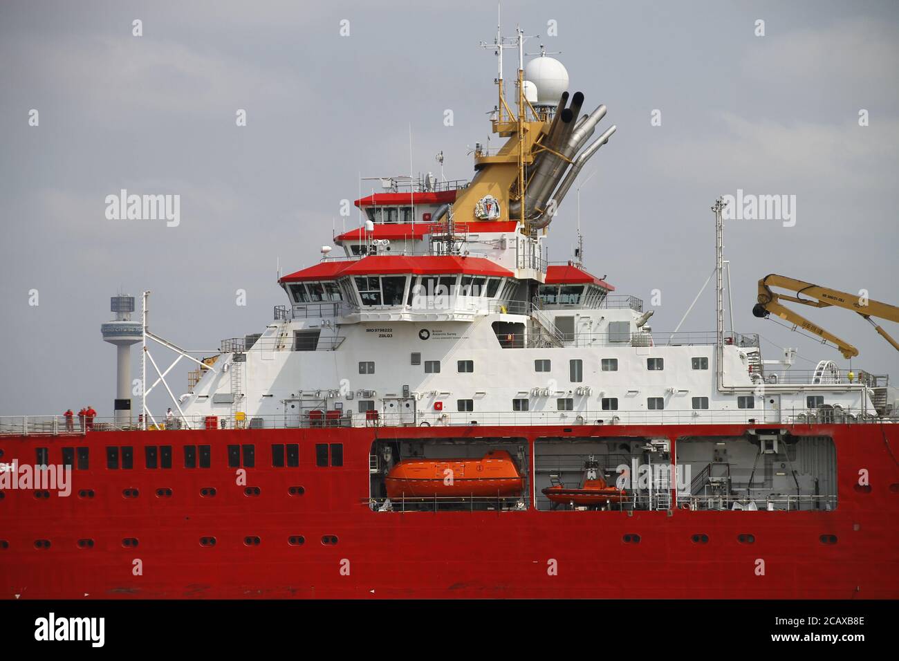 RSS Sir David Attenborough traverse River Mersey pour la première fois crédit Ian FairBrother/Alamy stock photos Banque D'Images