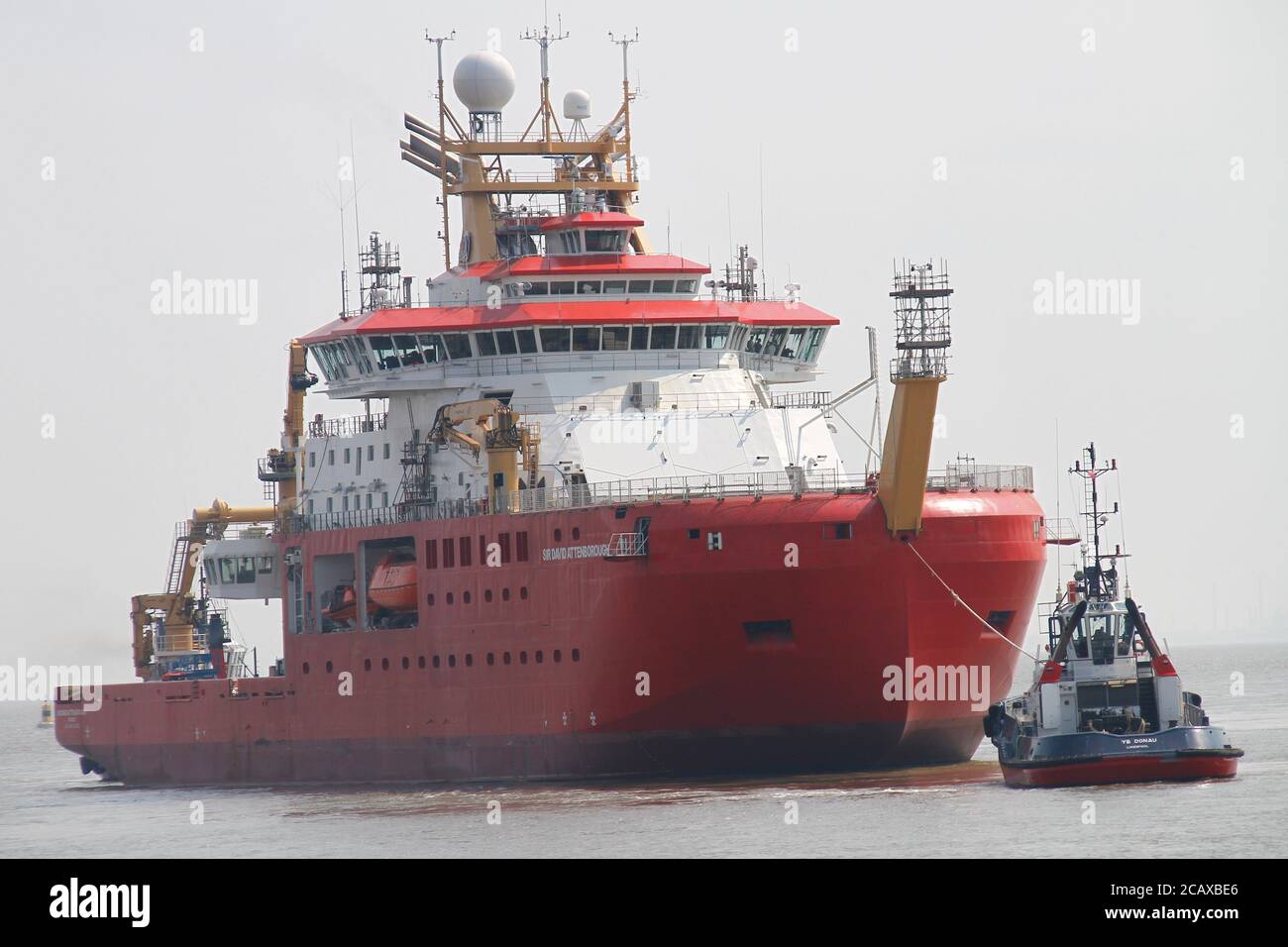 RSS Sir David Attenborough traverse River Mersey pour la première fois crédit Ian FairBrother/Alamy stock photos Banque D'Images