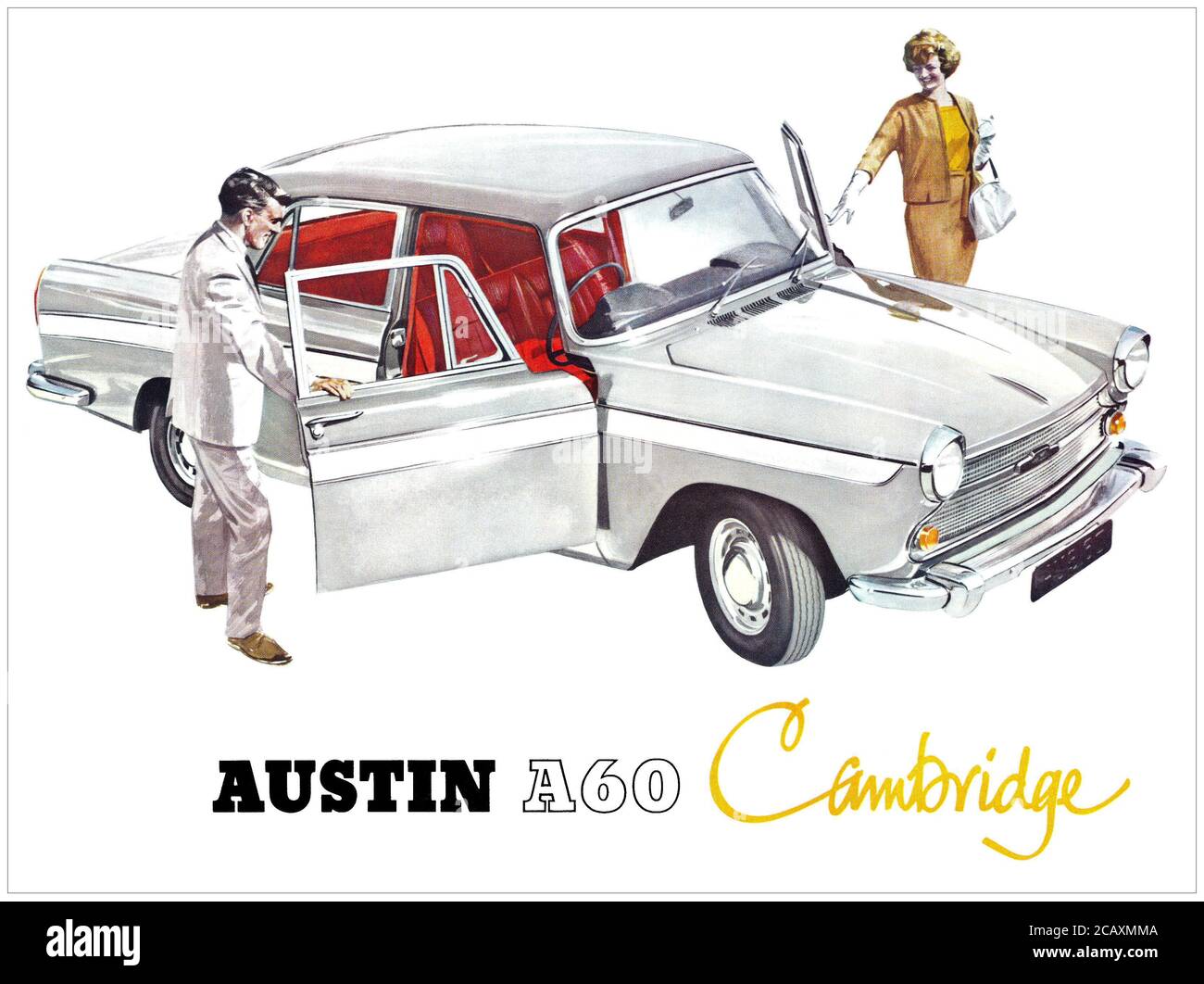 Couverture de la brochure britannique des années 1960 pour la voiture à moteur Austin A60 Cambridge. Banque D'Images