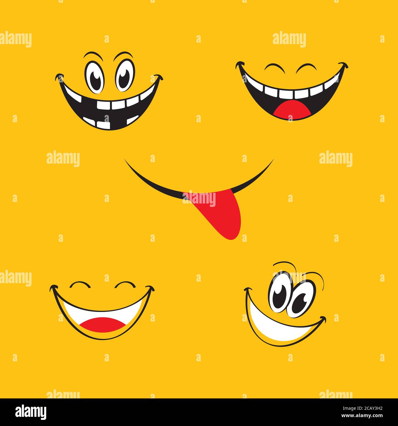 Modèle de dessin d'illustration de vecteur d'icône d'émotion de sourire Illustration de Vecteur