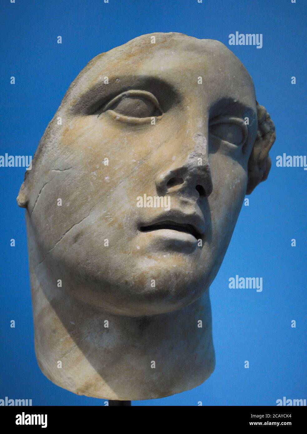 Fragment de la tête d'une femme. Grèce, 100-70 av. J.-C. Marbre. Musée Liebieghaus. Francfort. Allemagne. Banque D'Images