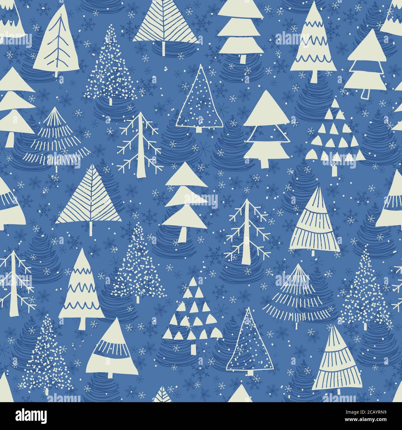 Motif de Noël sans couture pour cartes de vœux et papier d'emballage. Illustration vectorielle dessinée à la main. Illustration de Vecteur