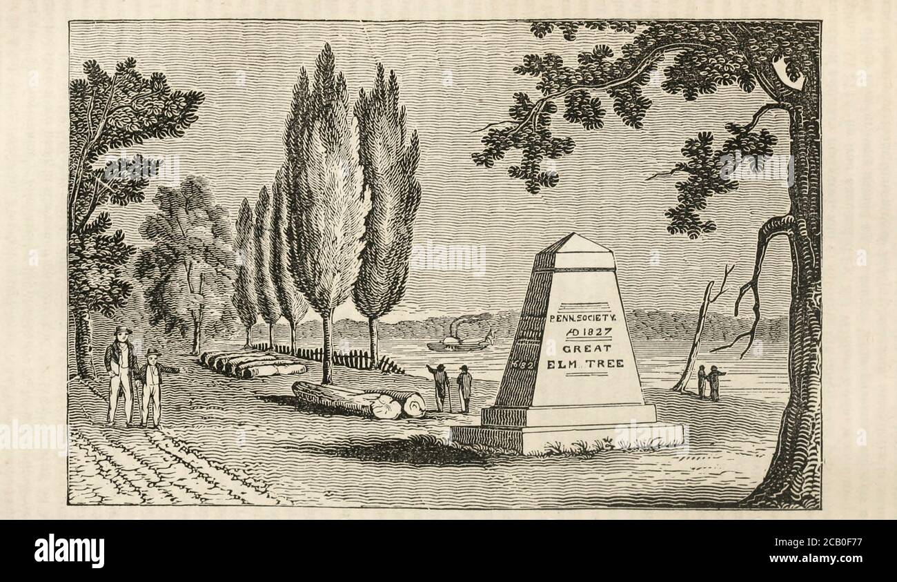 Monument au Grand Traité de Penn, à Shackamaxon Banque D'Images