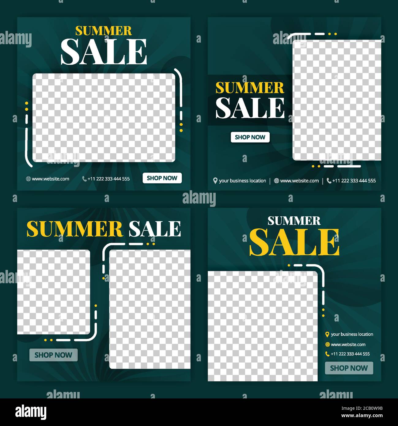 Message des médias sociaux pour la vente d'été en juin. Nouvelle vente normale en été publicités et promotions. Marketing des médias sociaux pendant une pandémie. Le design c Illustration de Vecteur