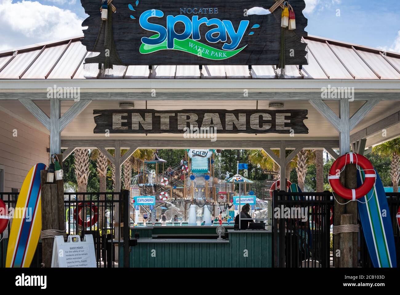 Parc aquatique Nocatee Spray, un parc aquatique communautaire privé à Nocatee, Floride. (ÉTATS-UNIS) Banque D'Images