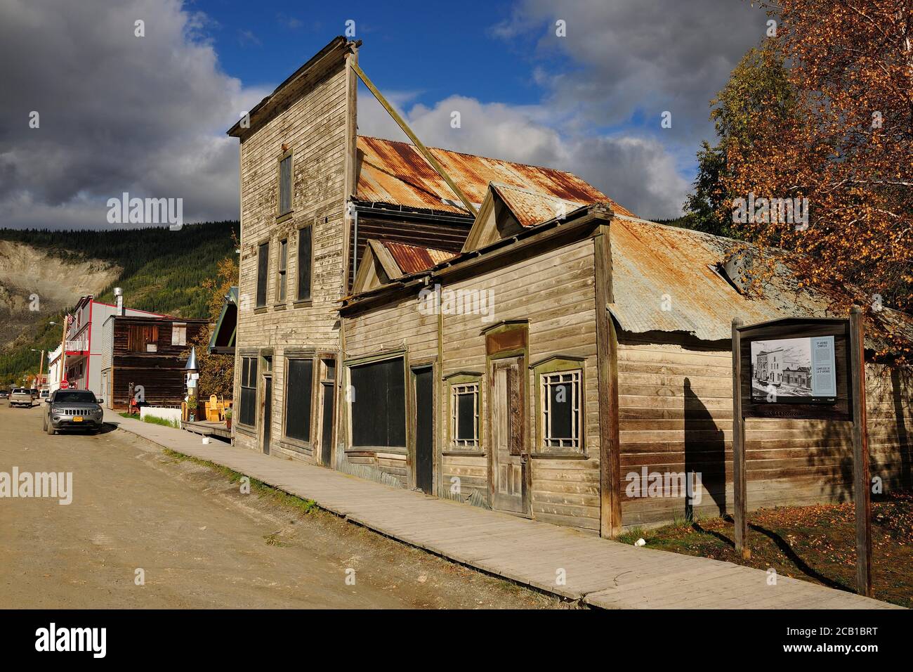 Maison historique à Dawson City, Dawson City, territoire du Yukon, Canada Banque D'Images