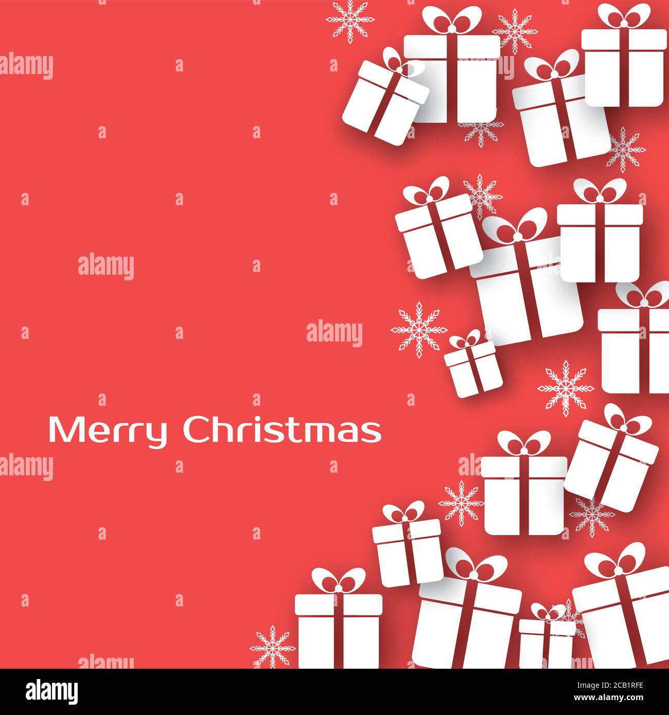 Carte de vœux de Noël avec les coffrets cadeaux Illustration de Vecteur