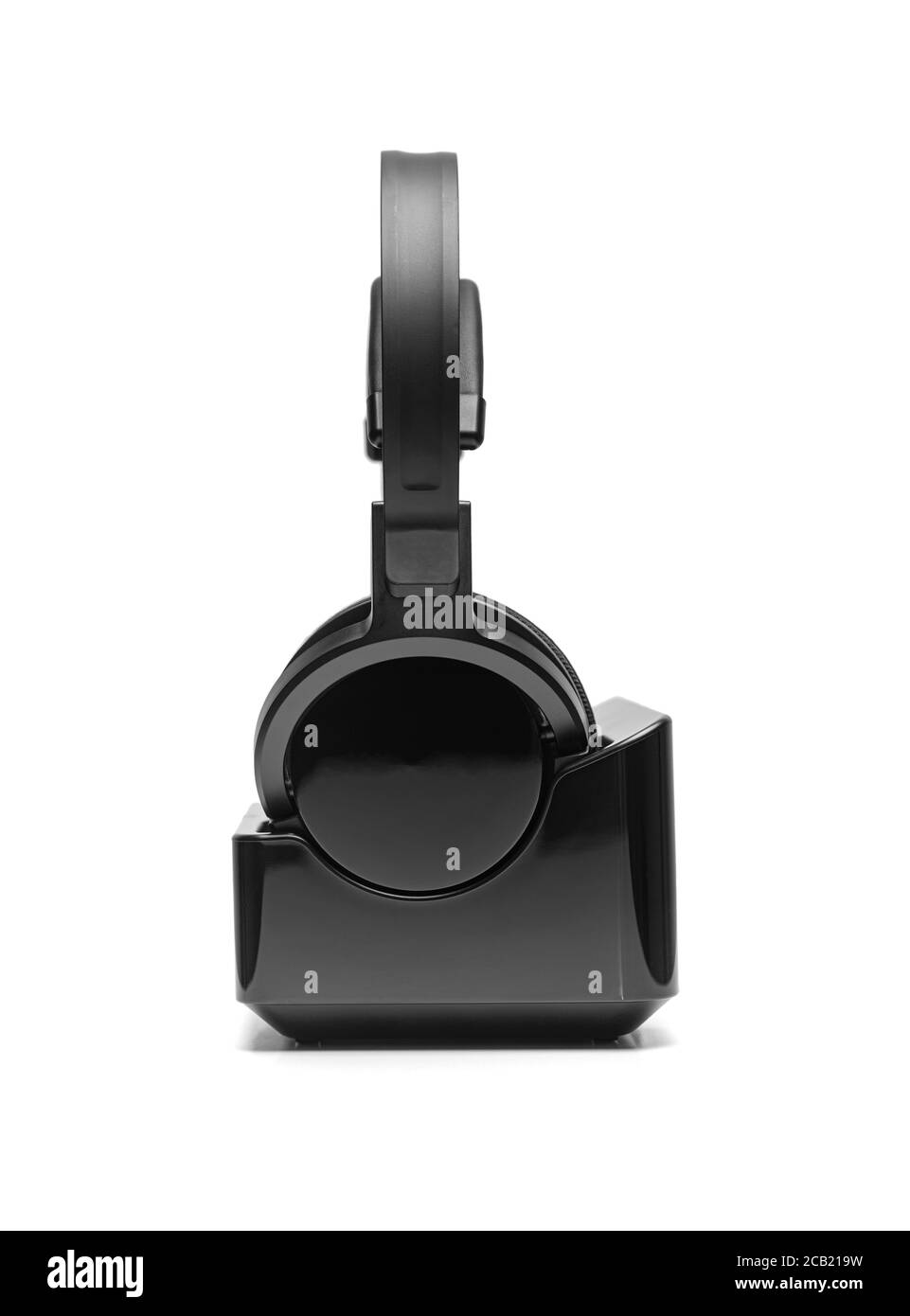 Casque sans fil sur fond blanc Banque D'Images