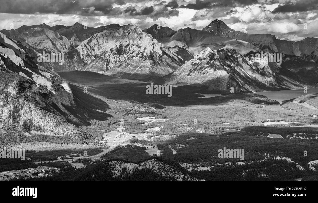 B&W Parc national Banff Alberta Canada Banque D'Images