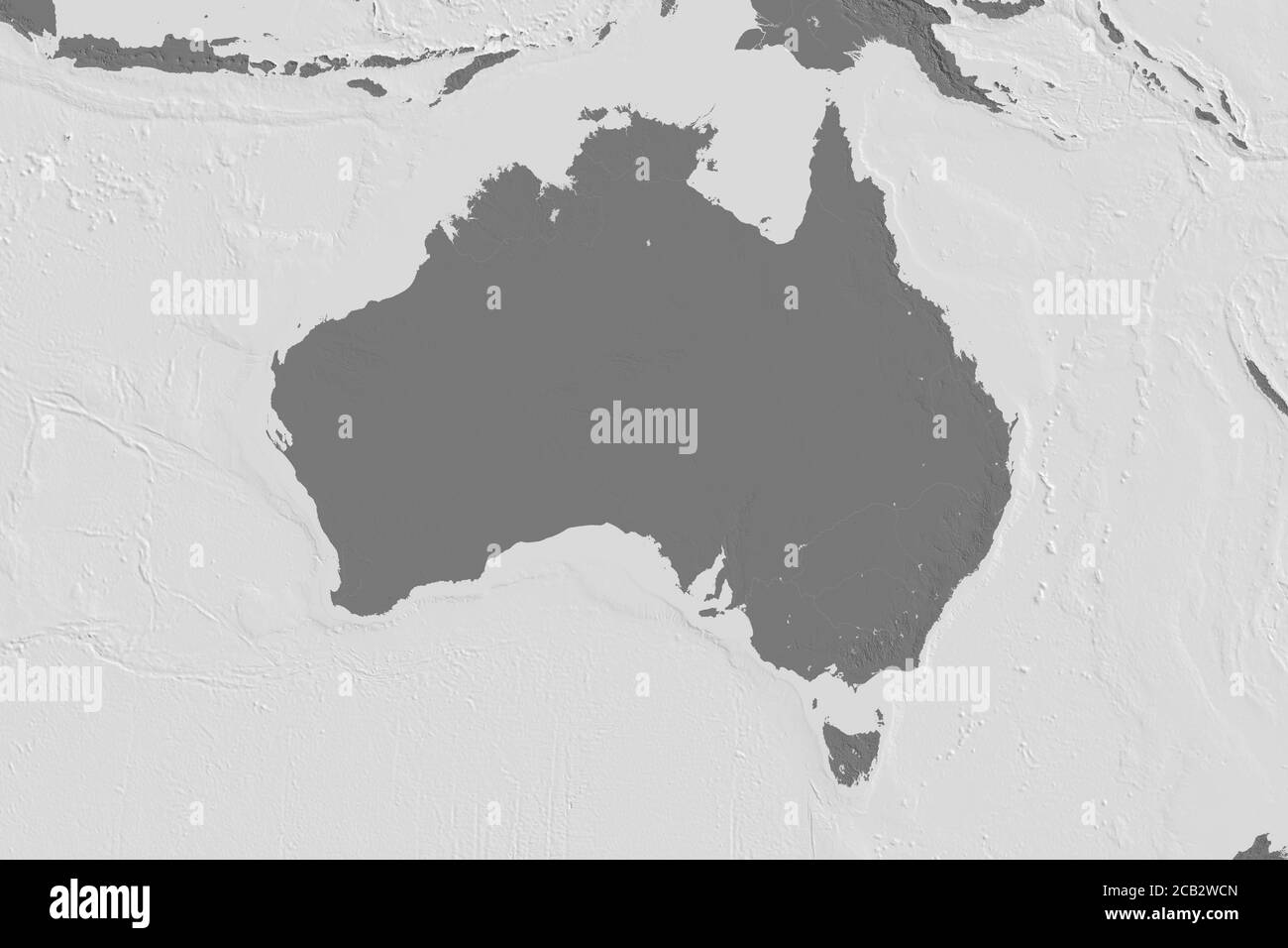 Zone étendue de l'Australie. Carte d'élévation à deux niveaux. Rendu 3D Banque D'Images