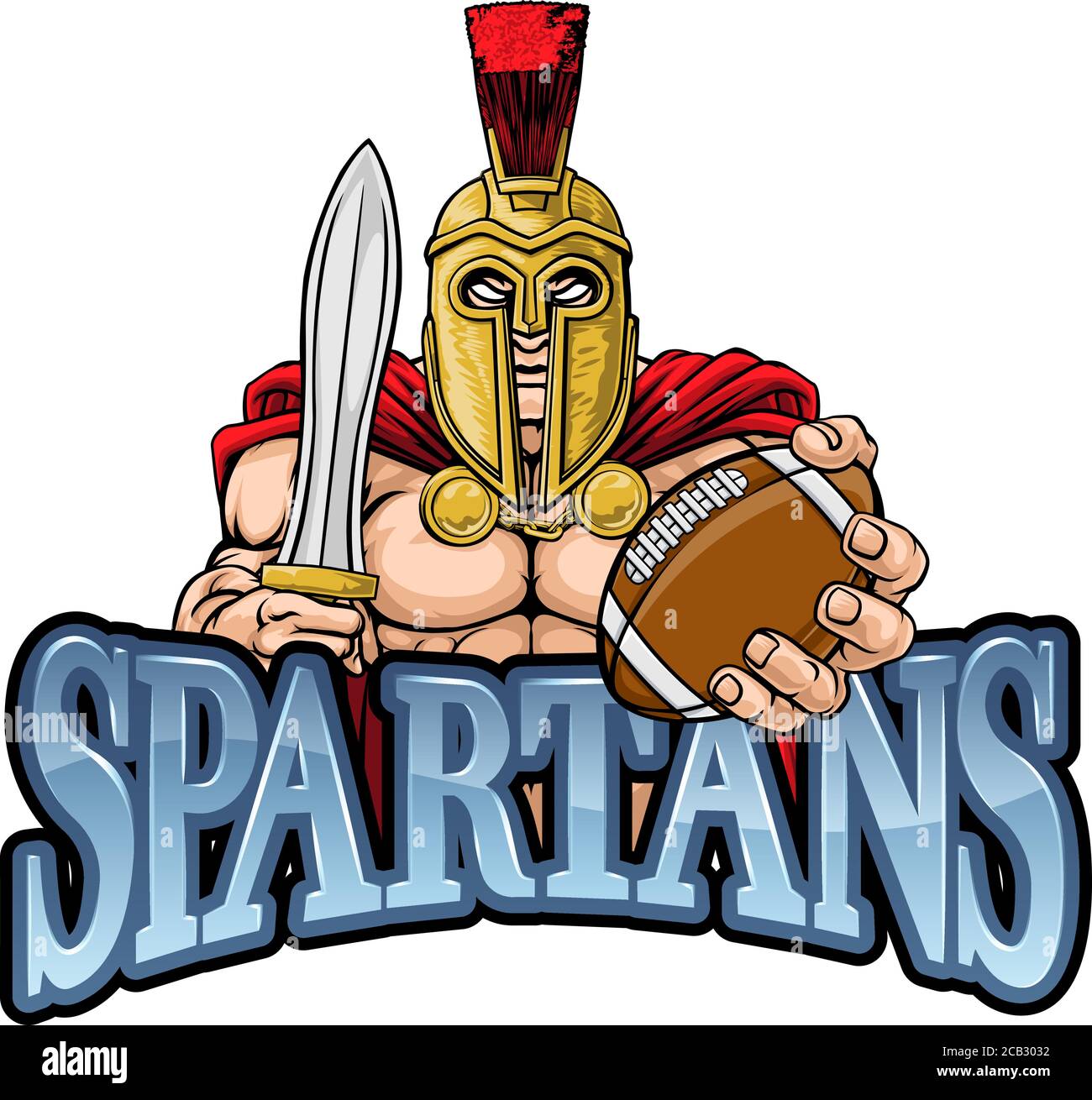 Trojan Spartan Sports Football Américain Mascot Illustration de Vecteur