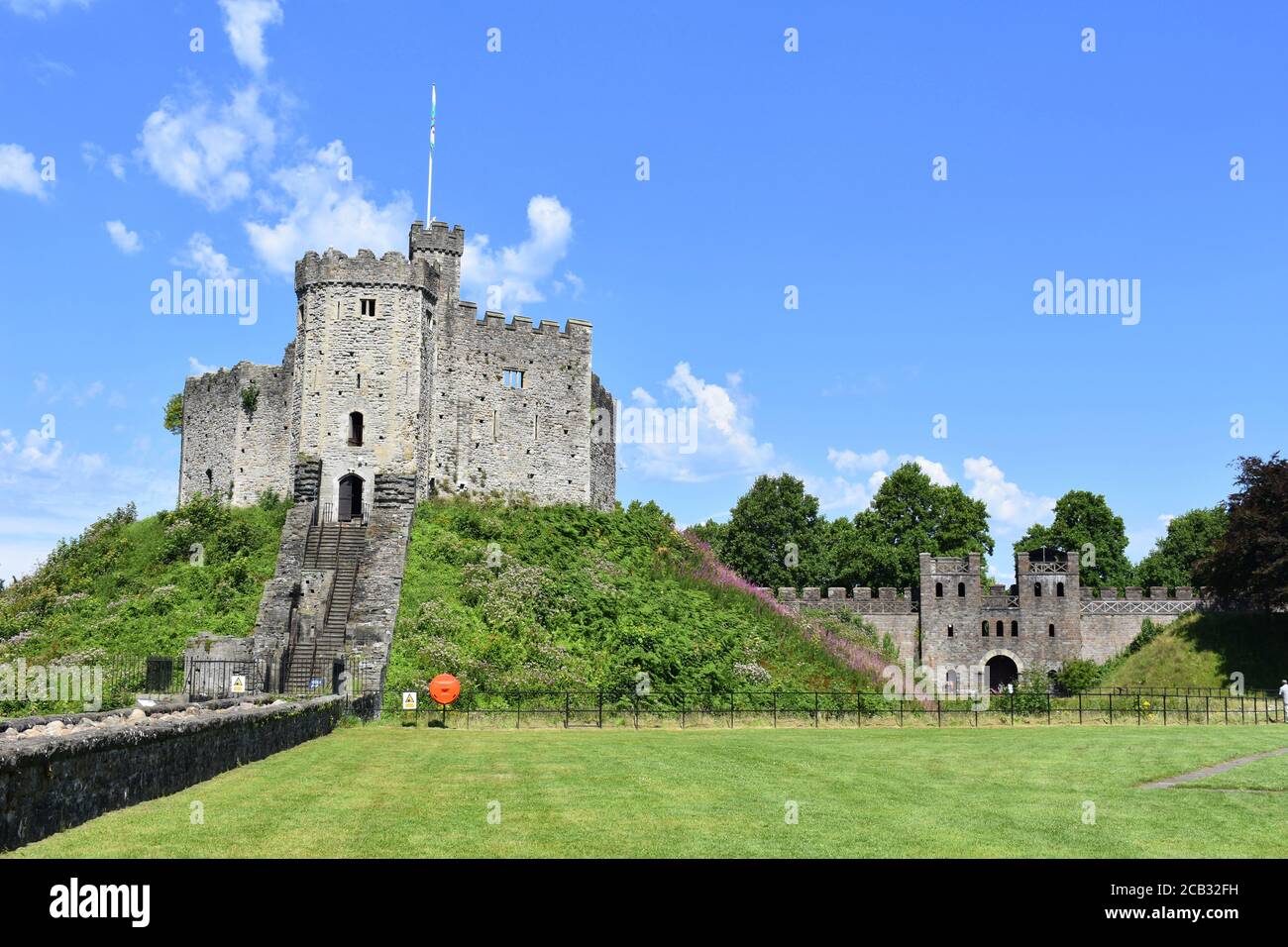 Donjon du château de Cardiff, château de Cardiff, Glamourgan, pays de Galles Banque D'Images
