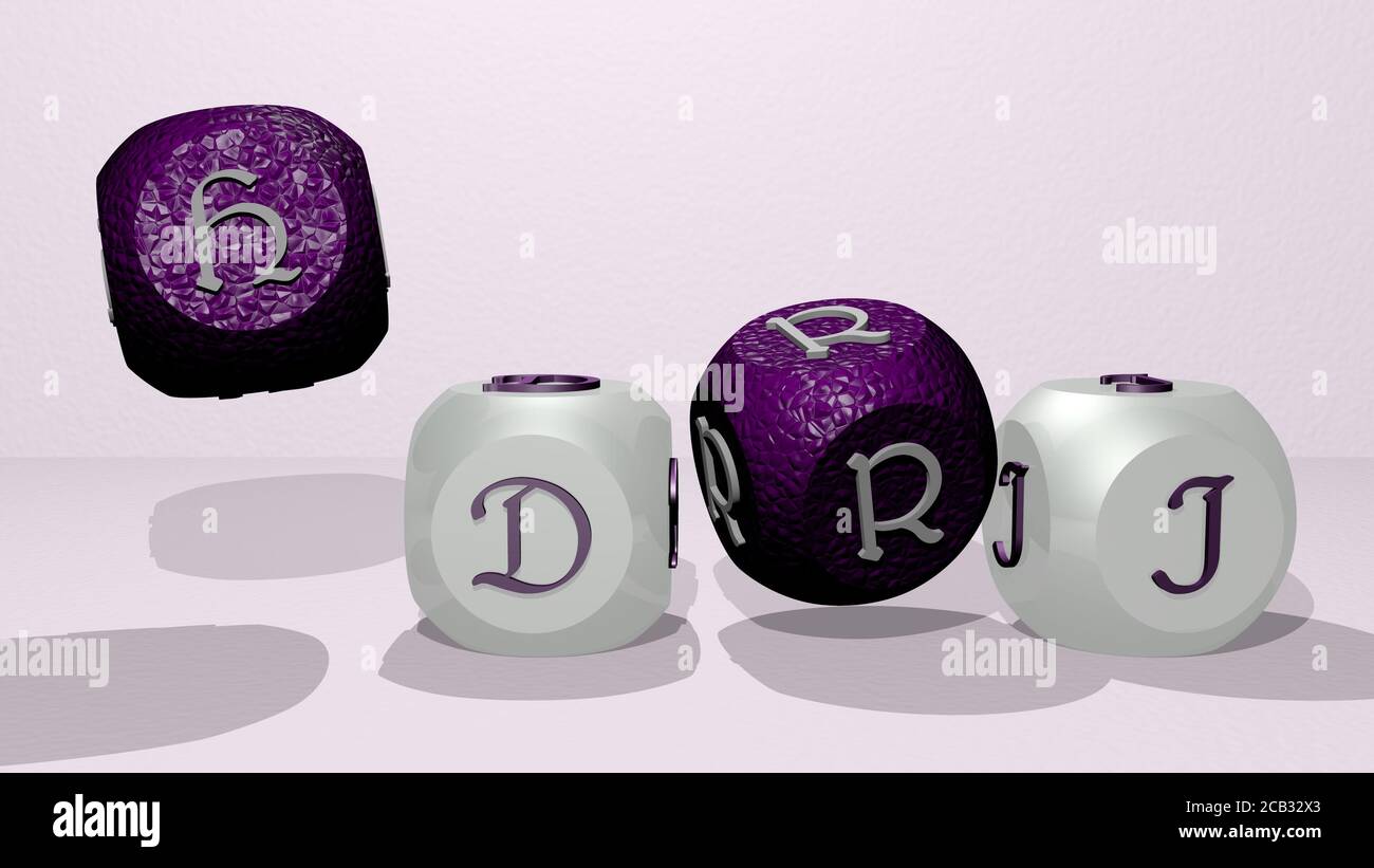 hdri danse des lettres cubes. Illustration 3D. panorama et sphérique Banque D'Images