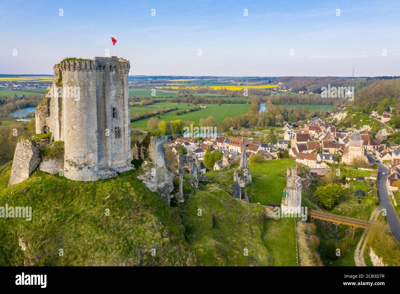 France, Loir et cher, Vallée de la Loire, Lavardin, étiqueté les plus Beaux villages de France (les plus beaux villages de France), ruines du Château Banque D'Images