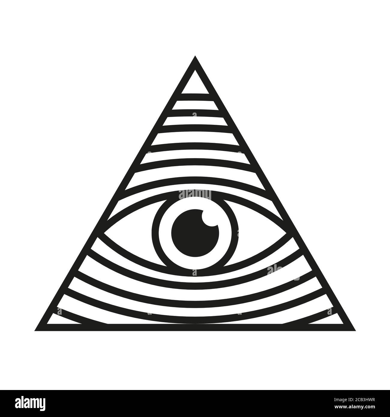 Icône œil visible. Œil en triangle. Illustration vectorielle isolée du symbole du maçon Illuminati Illustration de Vecteur
