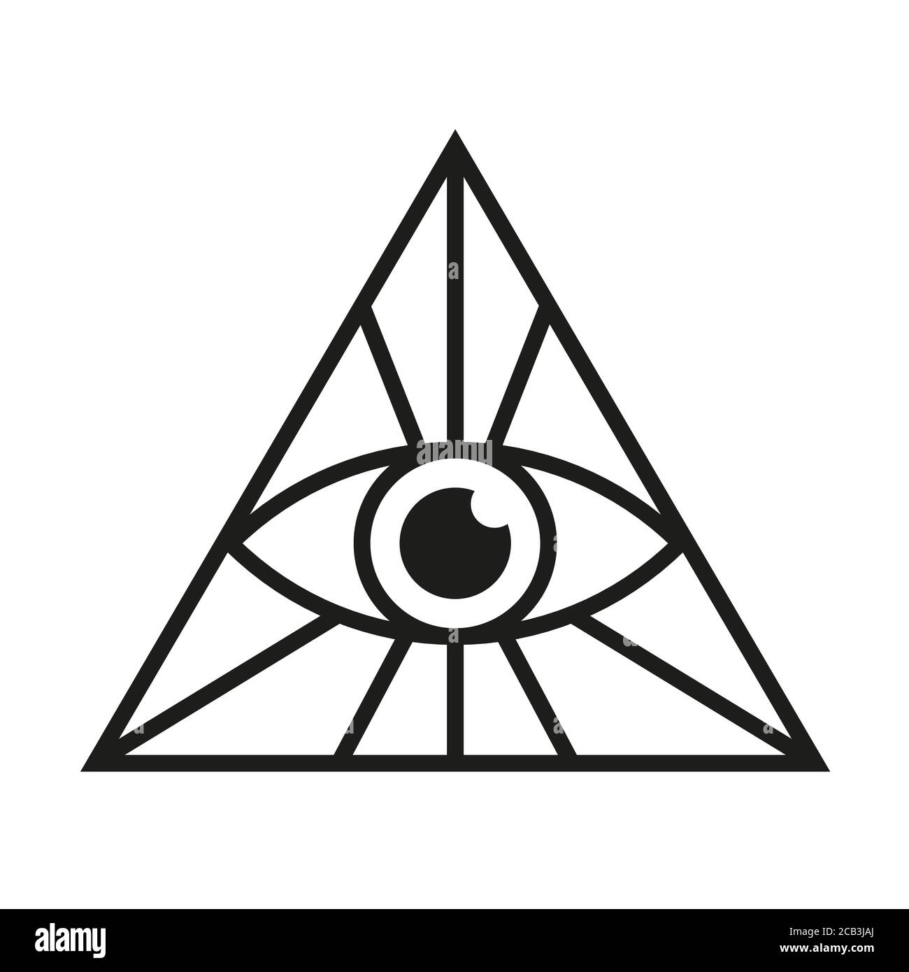Tous les yeux de voir signe. Illustration vectorielle isolée du symbole de maçon de l'œil en triangle Illustration de Vecteur