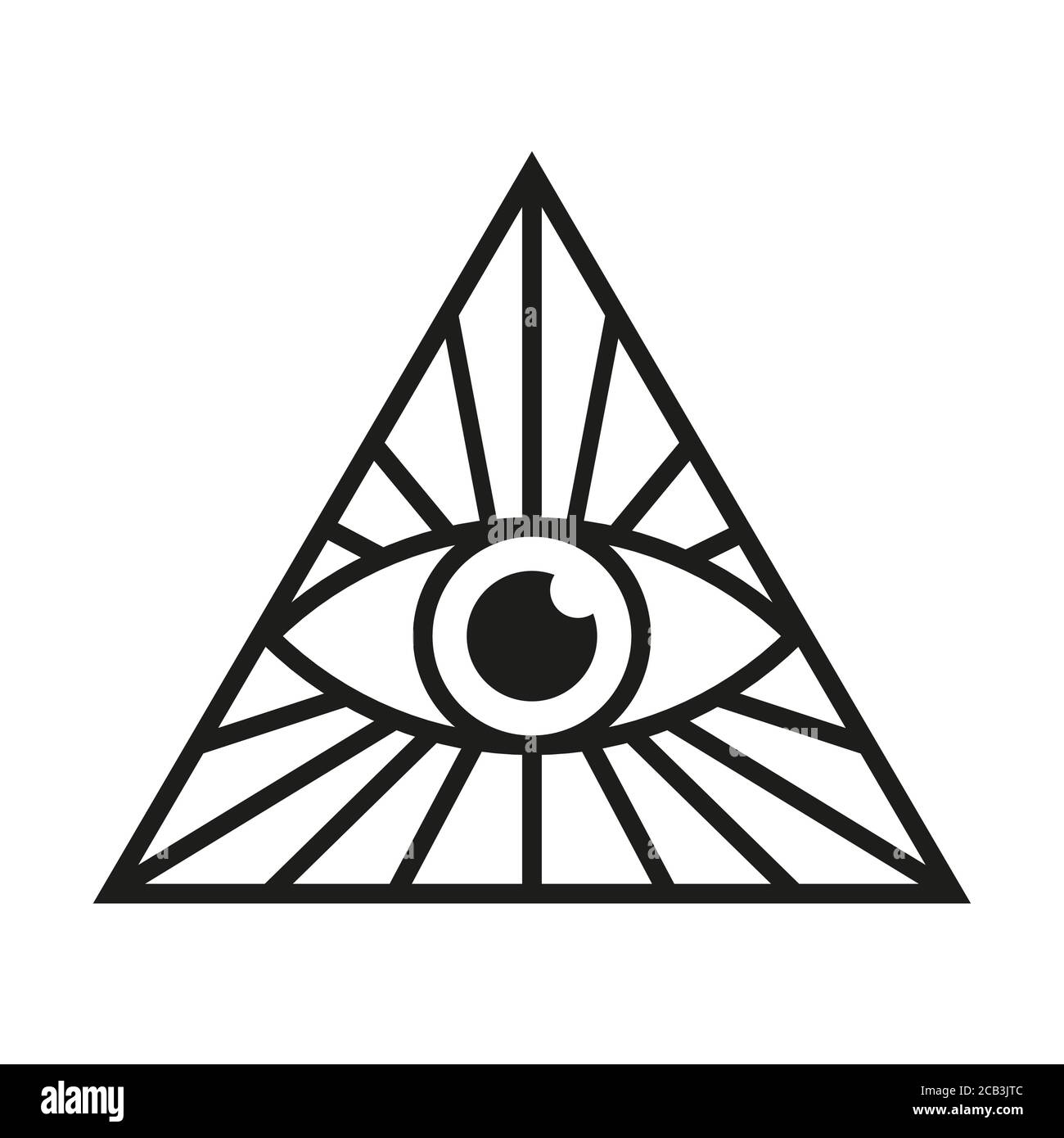 Icône œil visible. Œil en triangle. Illustration vectorielle du symbole de maçon Illuminati Illustration de Vecteur