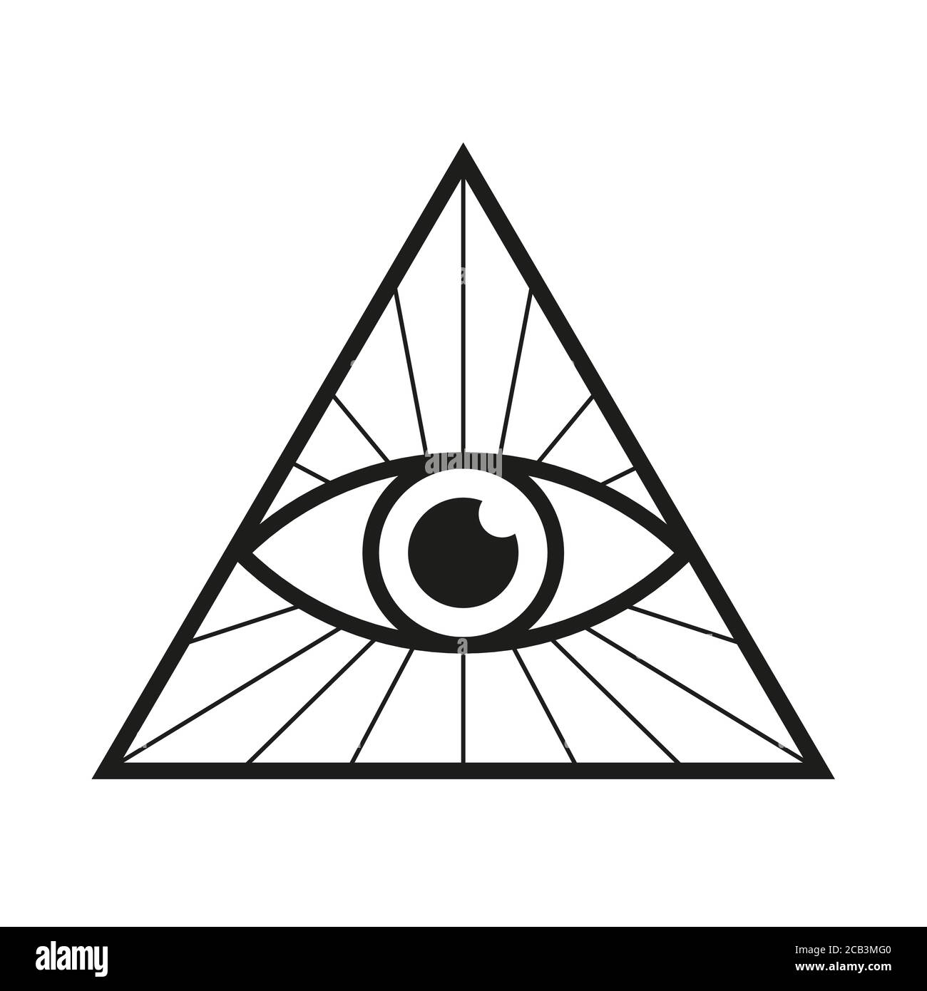 Tous les yeux voyant icône oeil dans le triangle Illuminati symbole vecteur illustration Illustration de Vecteur