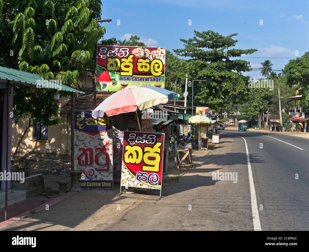 dh Kandy à Colombo route principale MAGASIN DE BORD DE ROUTE SRI LANKA Boutiques de noix de cajou au Sri Lankan Banque D'Images